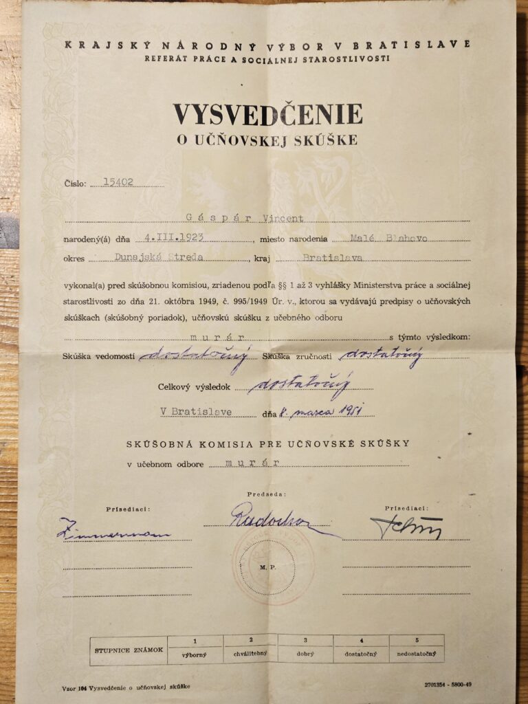 sikabony-gaspar-vince-bizonyitvany