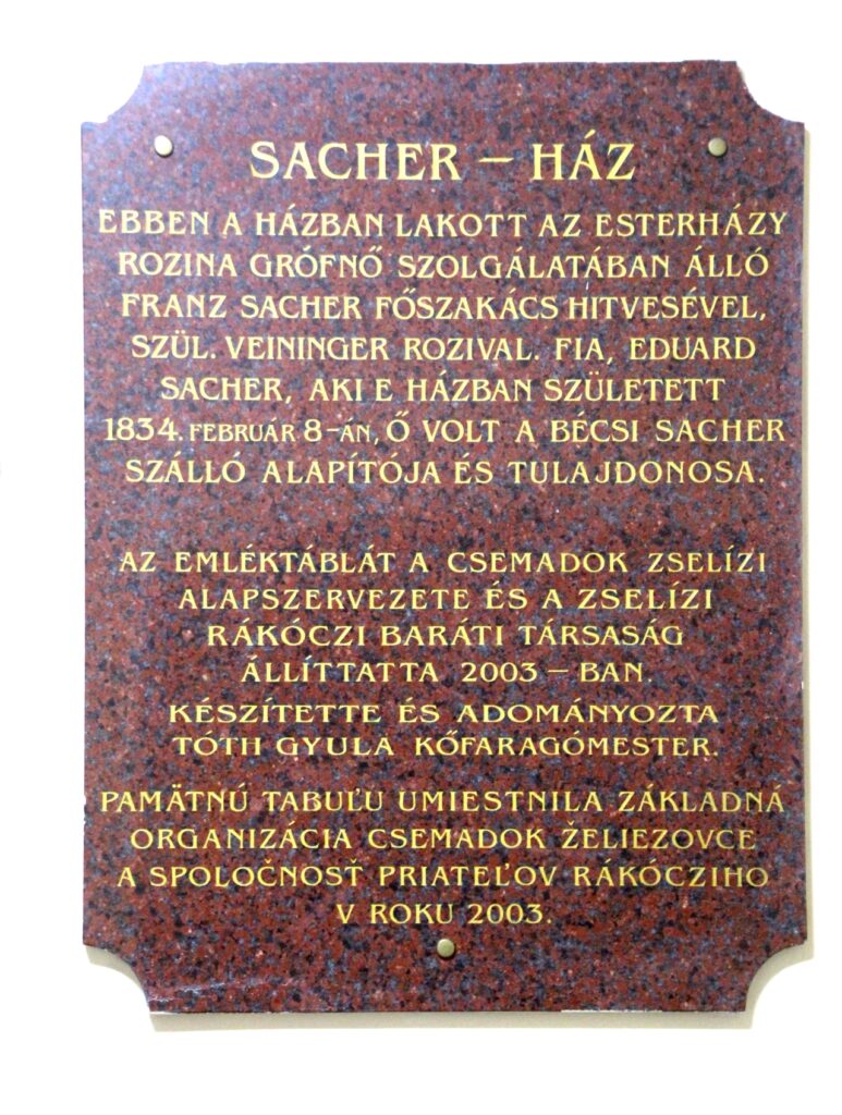 Zacher Ház emléktábla
