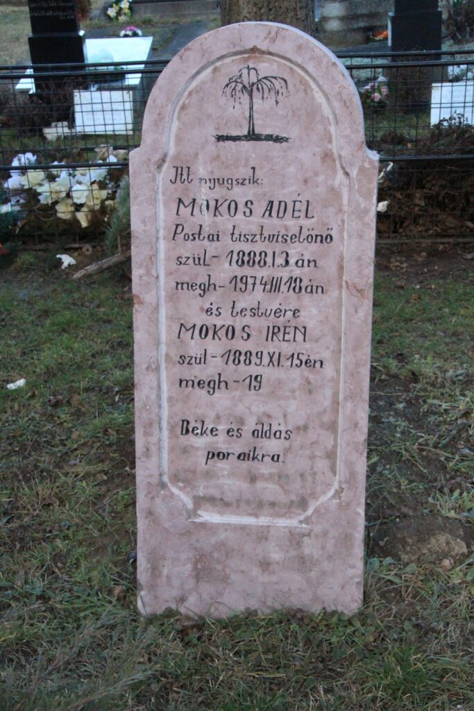 Mokos Adél postai tisztviselőnő sírja