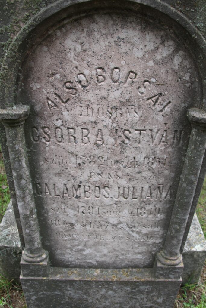 Alsóborsai Csorba József honvéd tizedes síremléke