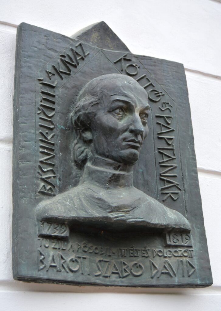Baróti Szabó Dávid emléktáblája