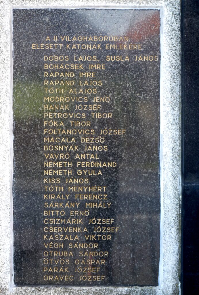 Az 1. és 2. világháború áldozatainak emlékműve