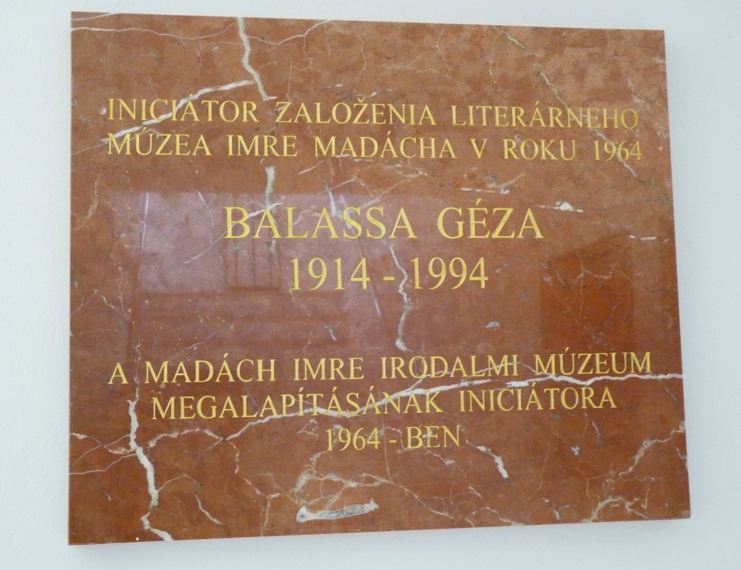 Balassa Géza emléktáblája