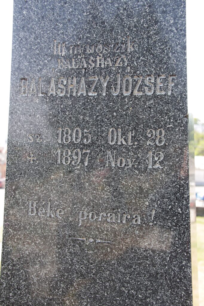 Balásházy József 1848-49-iki honvéd, volt országgyűlési képviselő sírja