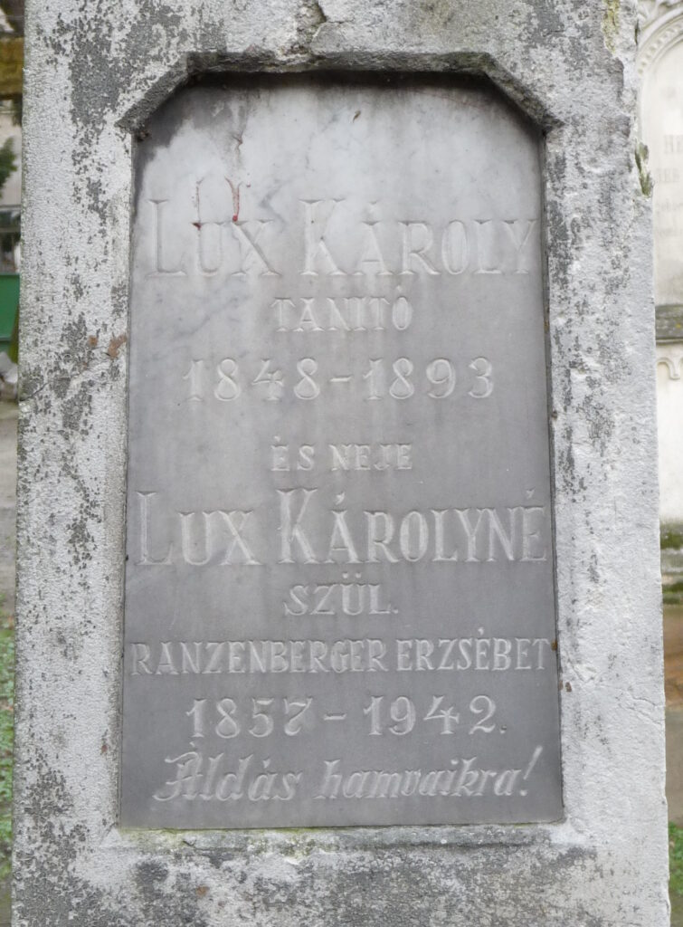 Lux Károly sírja