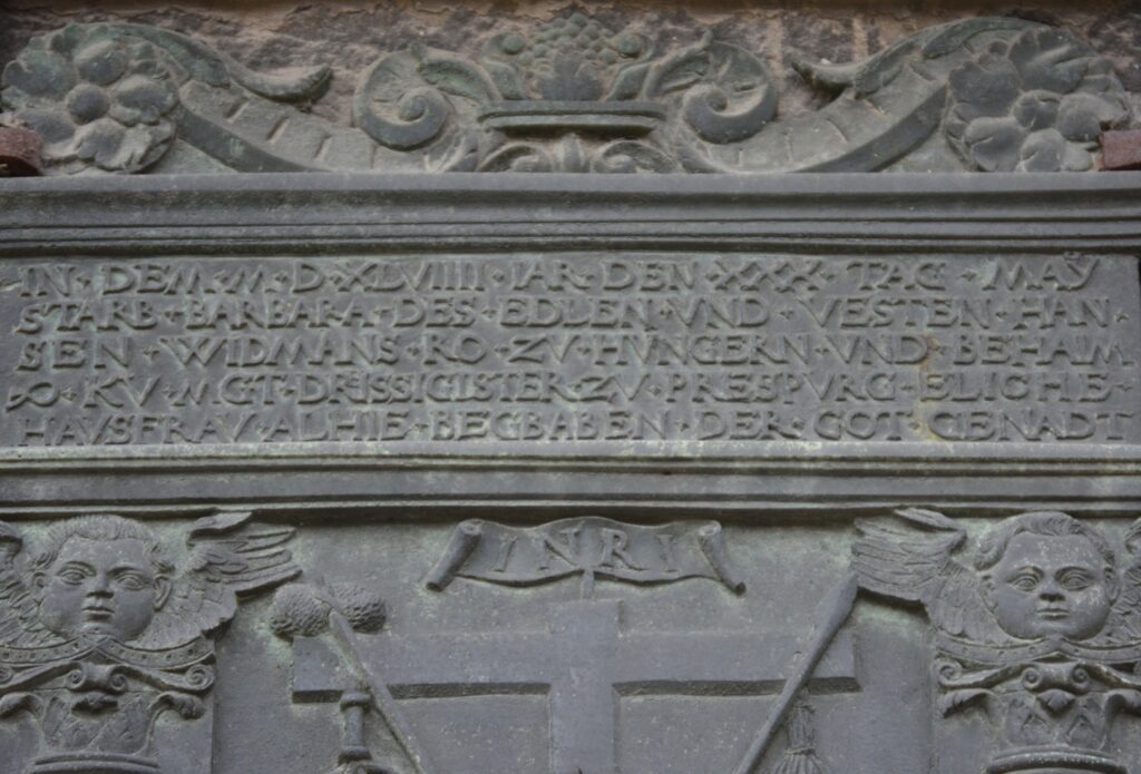 Widman Borbála epitáfiuma