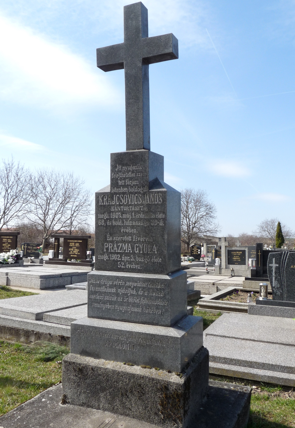 Krajcsovics János kántortanító sírja