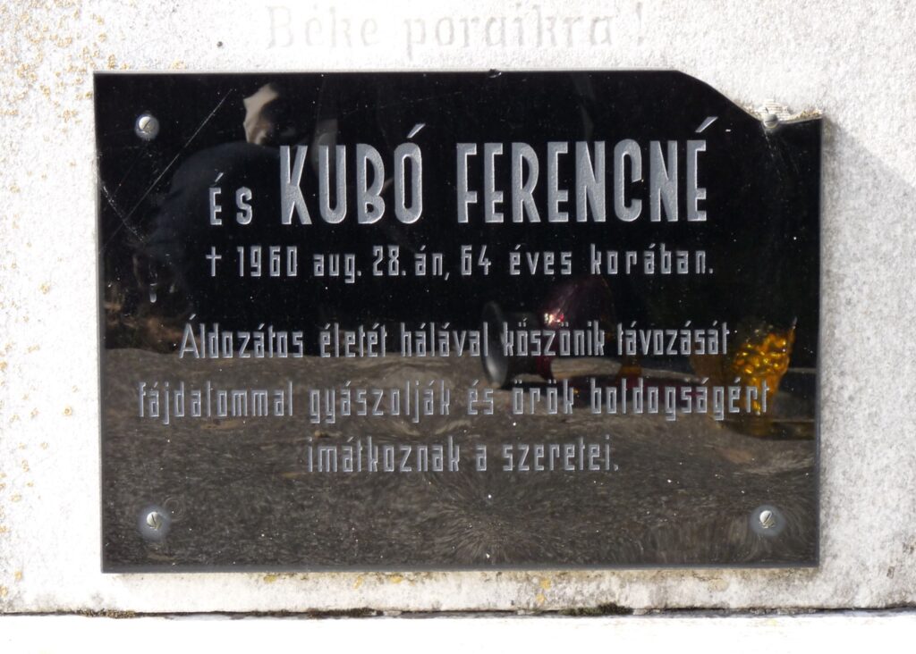 Kubó Ferenc doberdói hősi halott síremléke