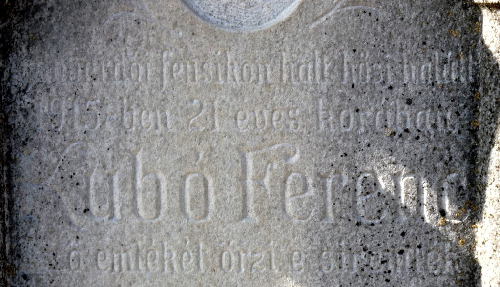 Kubó Ferenc doberdói hősi halott síremléke