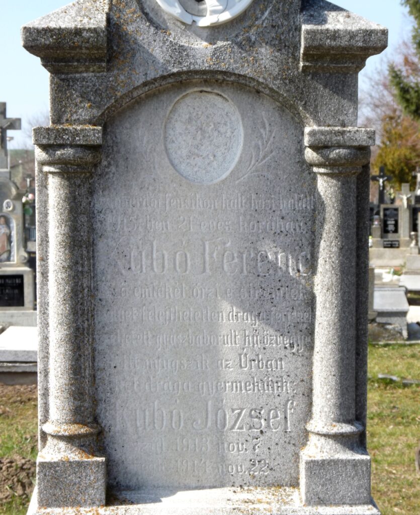 Kubó Ferenc doberdói hősi halott síremléke