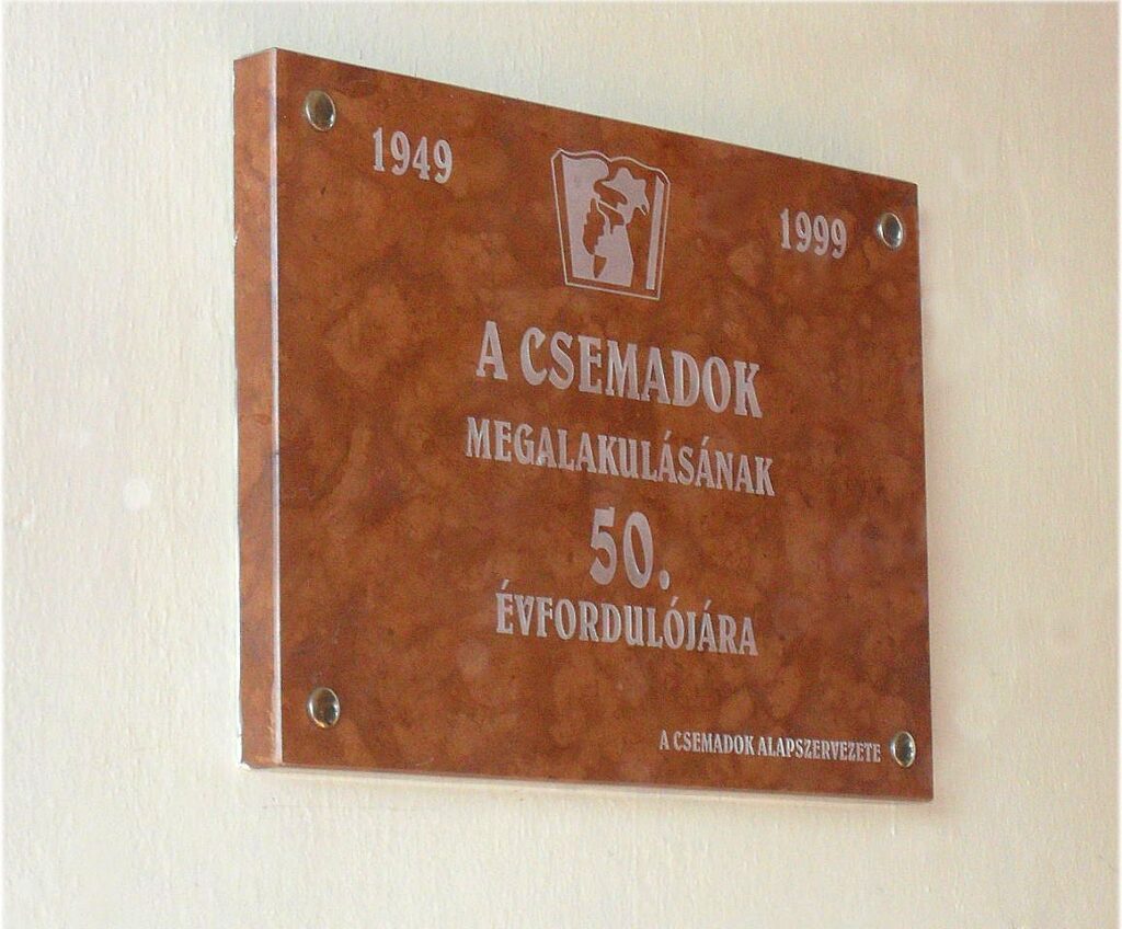 A Csemadok megalakulásának emléktáblája