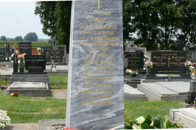 Szini Sebő Alajos honvéd alezredes síremléke