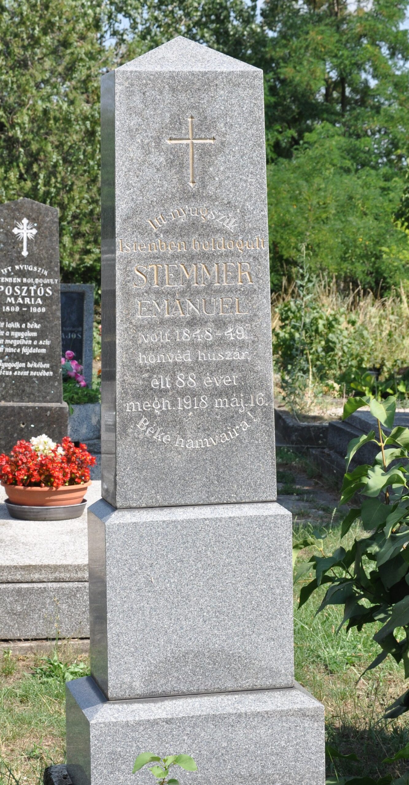 Stemmer Emanuel 1848/49-es honvéd huszár sírja