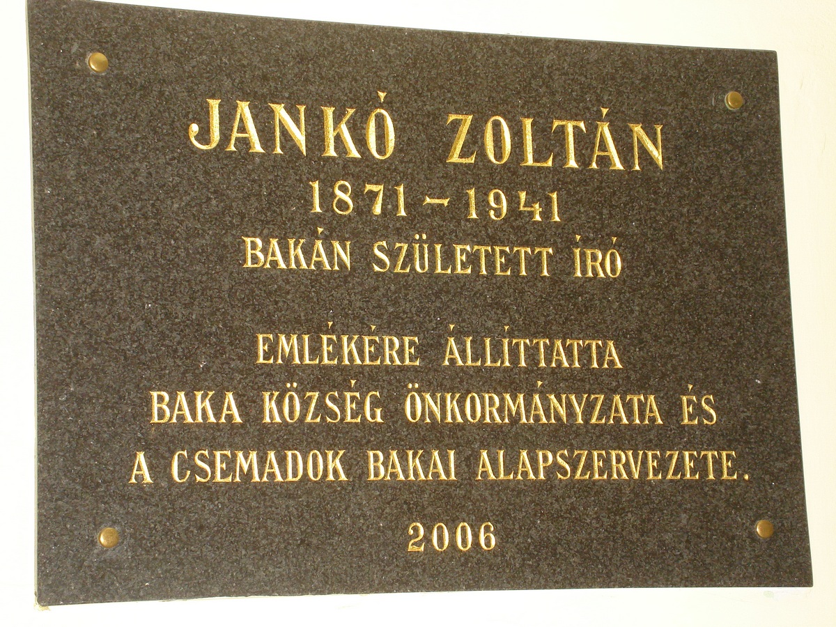 Jankó Zoltán emléktáblája
