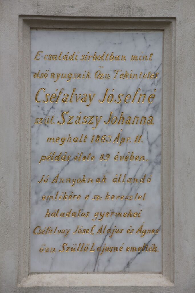 Cséfalvay Alajos sírkeresztje