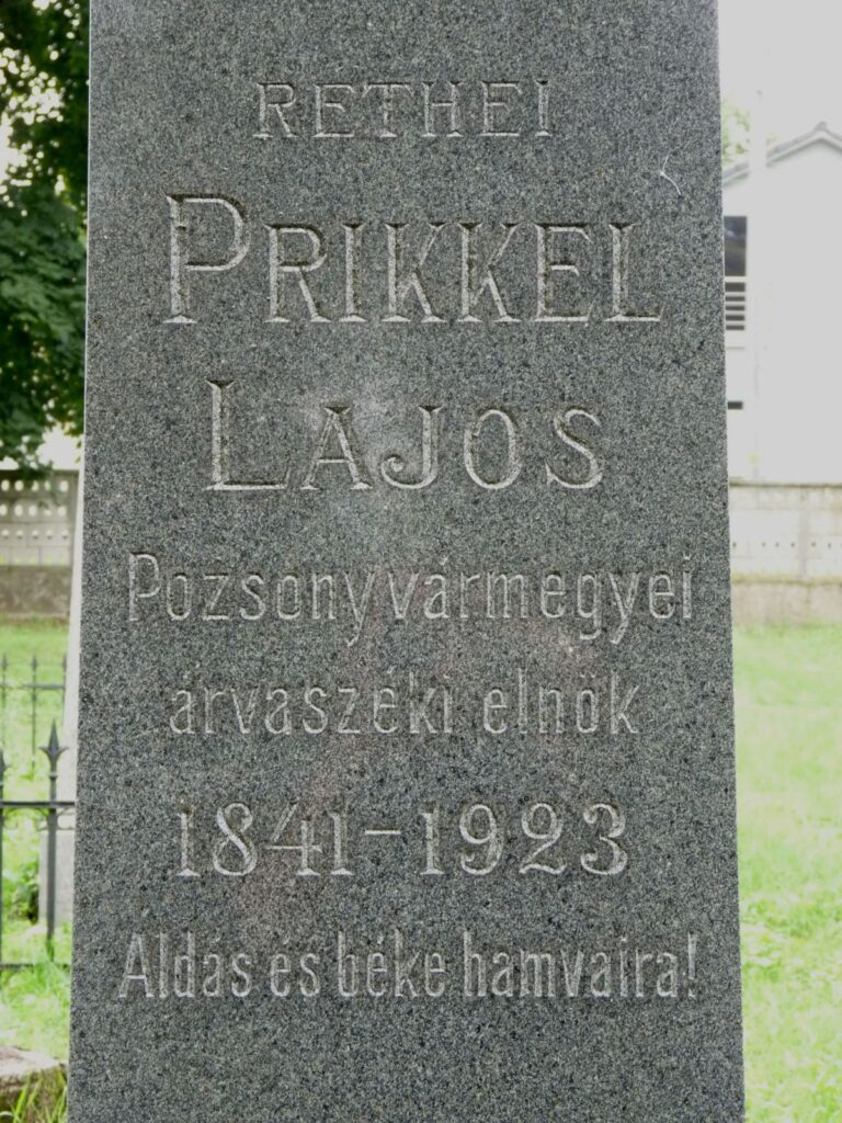 Réthei Prikkel Lajos sírja