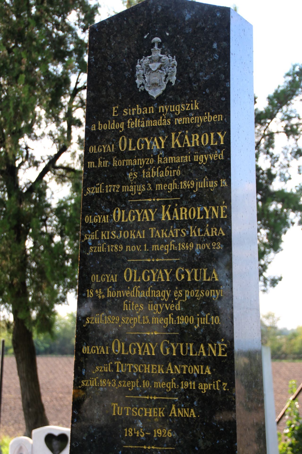 Olgyai Olgyay Gyula 1848-49-es honvédhadnagy sírja
