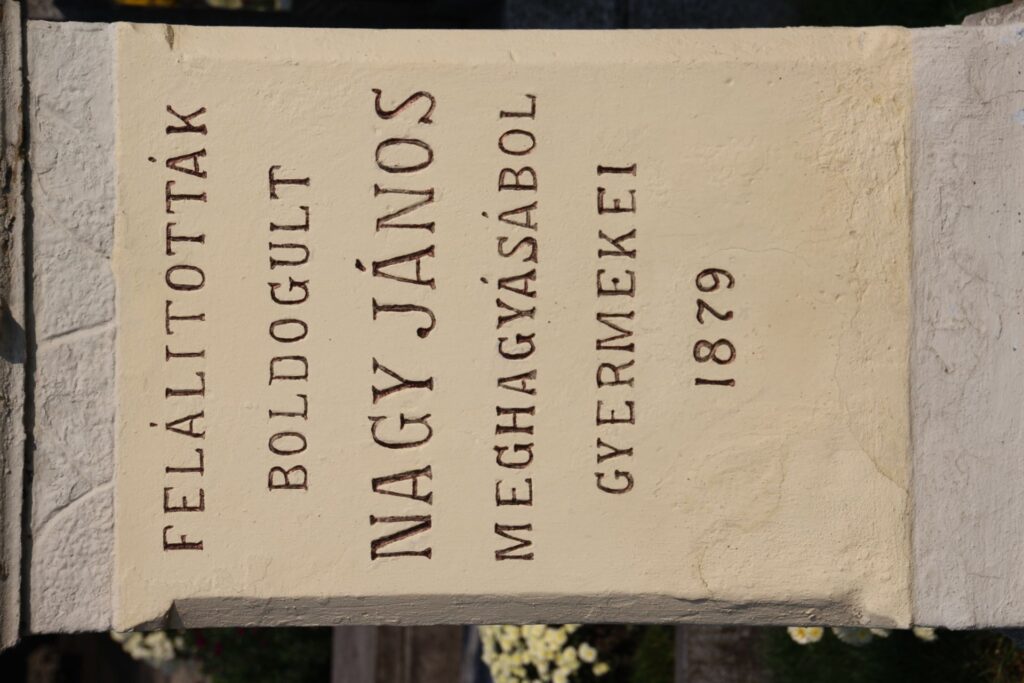 Temetői nagykereszt Nagy János meghagyásából