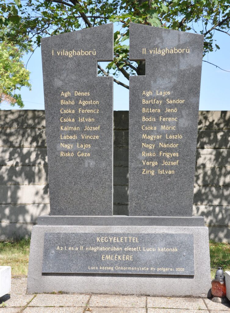 Az 1. és 2. világháború lúcsi katonahalottjainak emlékműve