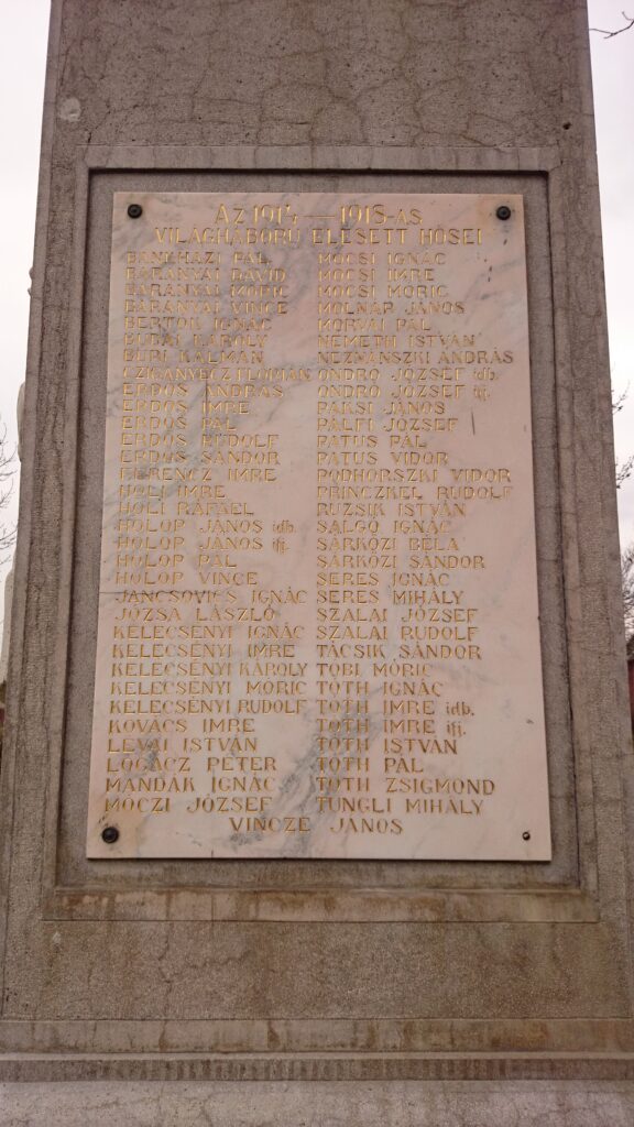 A két világháború emlékére