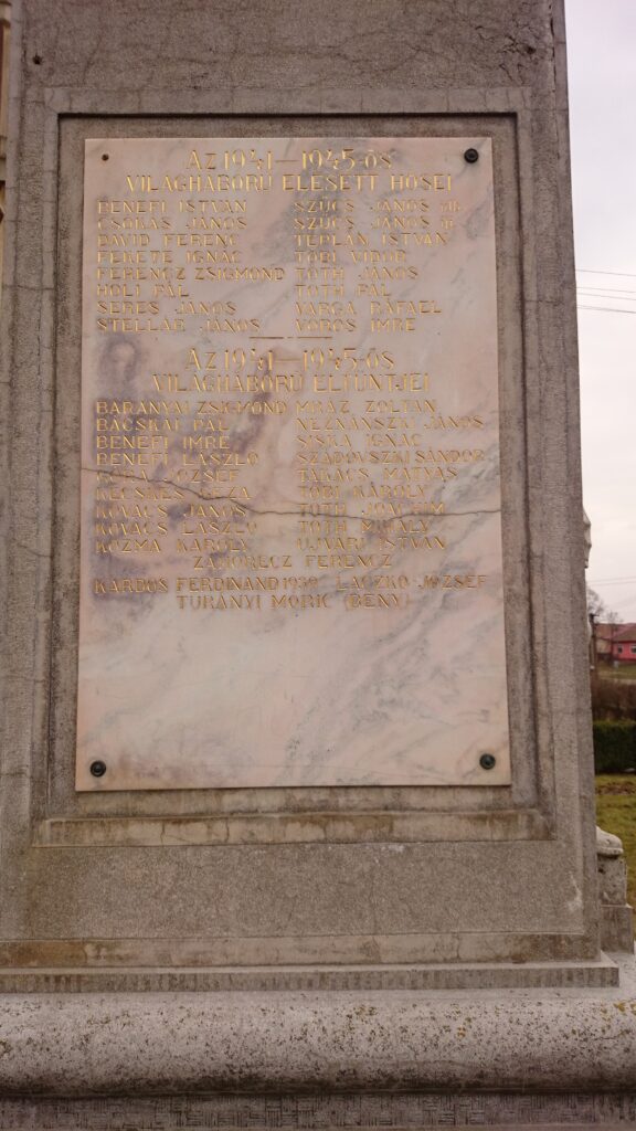 A két világháború emlékére