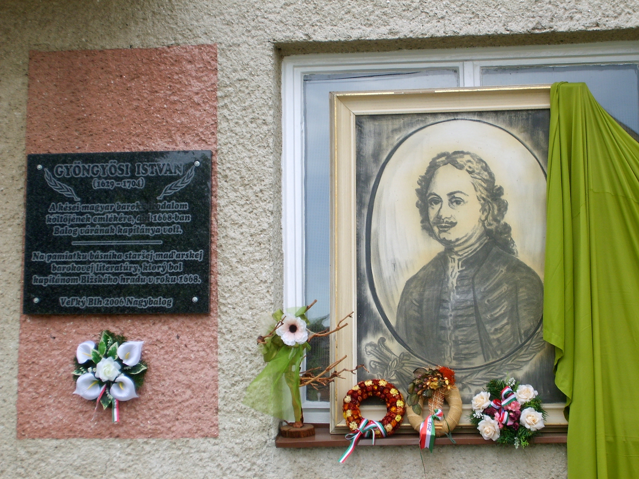 Gyöngyösi István emléktáblája