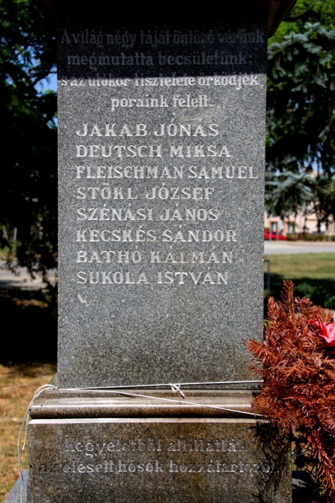 Az I. világháború református és zsidó áldozatainak emlékműve