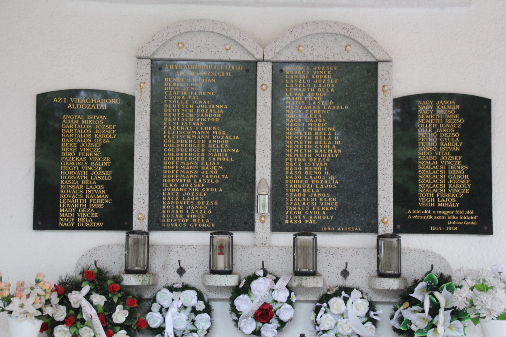 Az 1. és 2. világháború áldozatainak emléktáblái