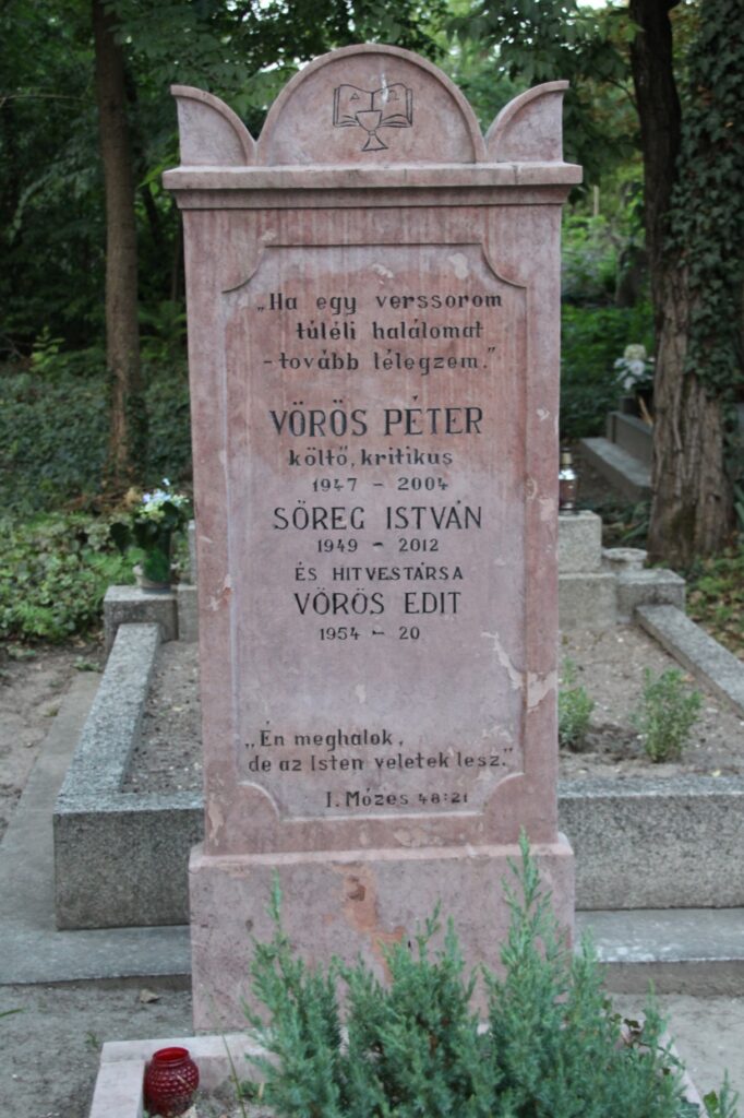Vörös Péter költő, kritikus sírja