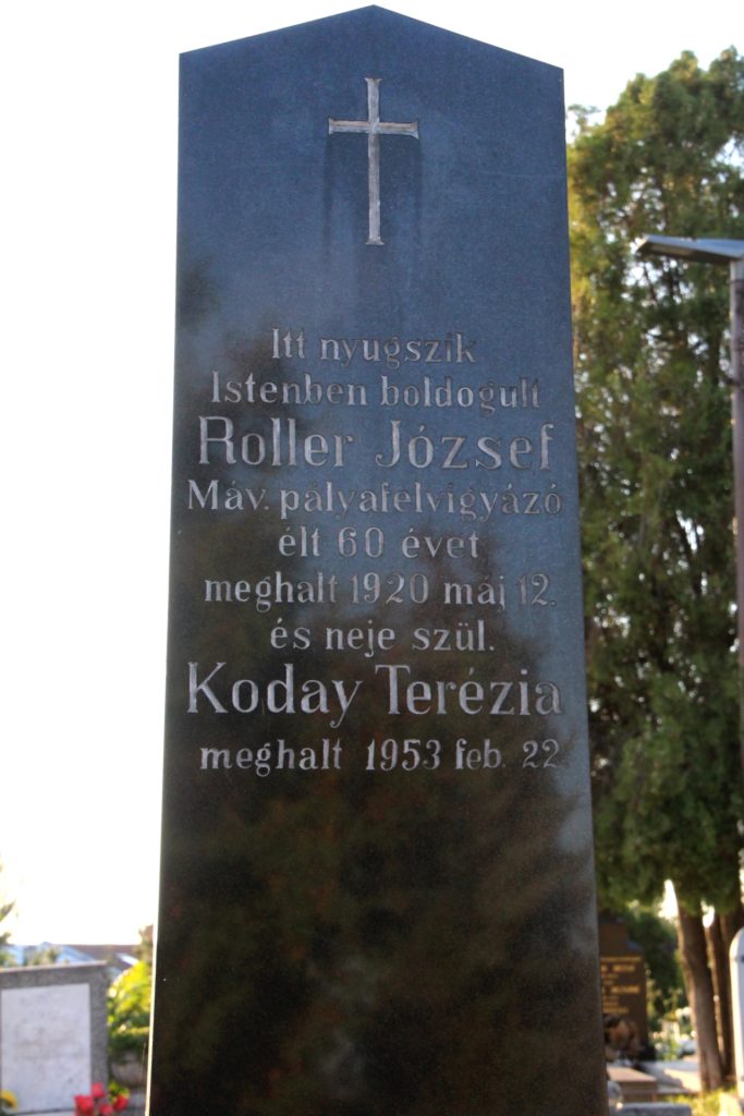 Roller József MÁV pályafelvigyázó sírja