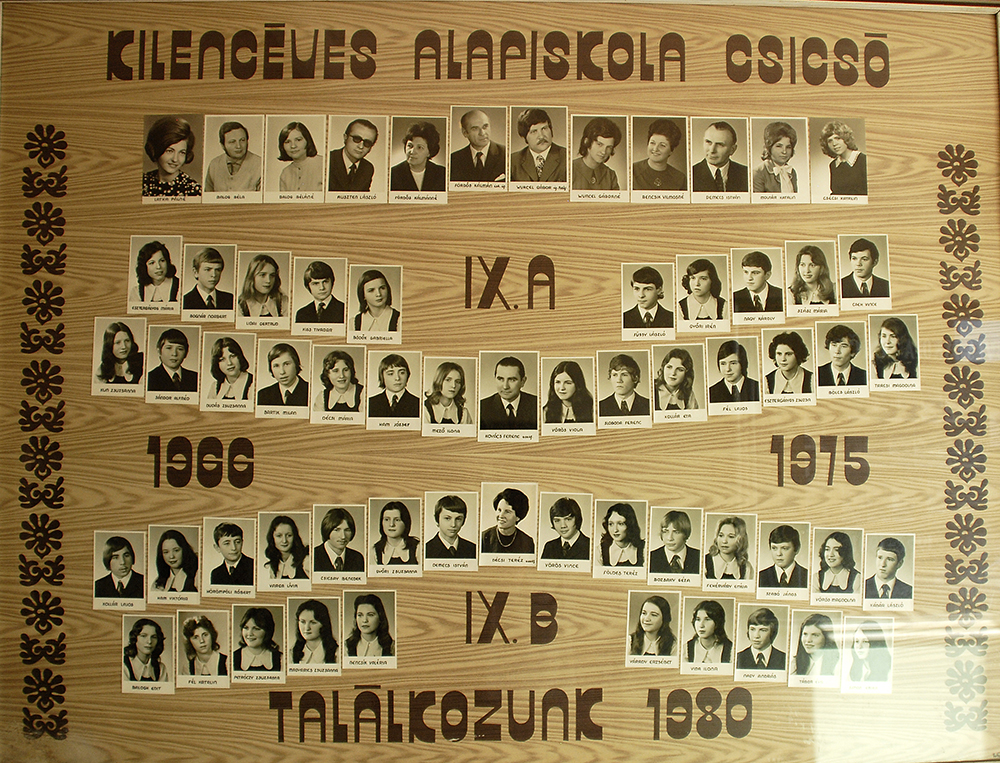 Gáspár Sámuel alapiskola és óvoda, tabló 1966