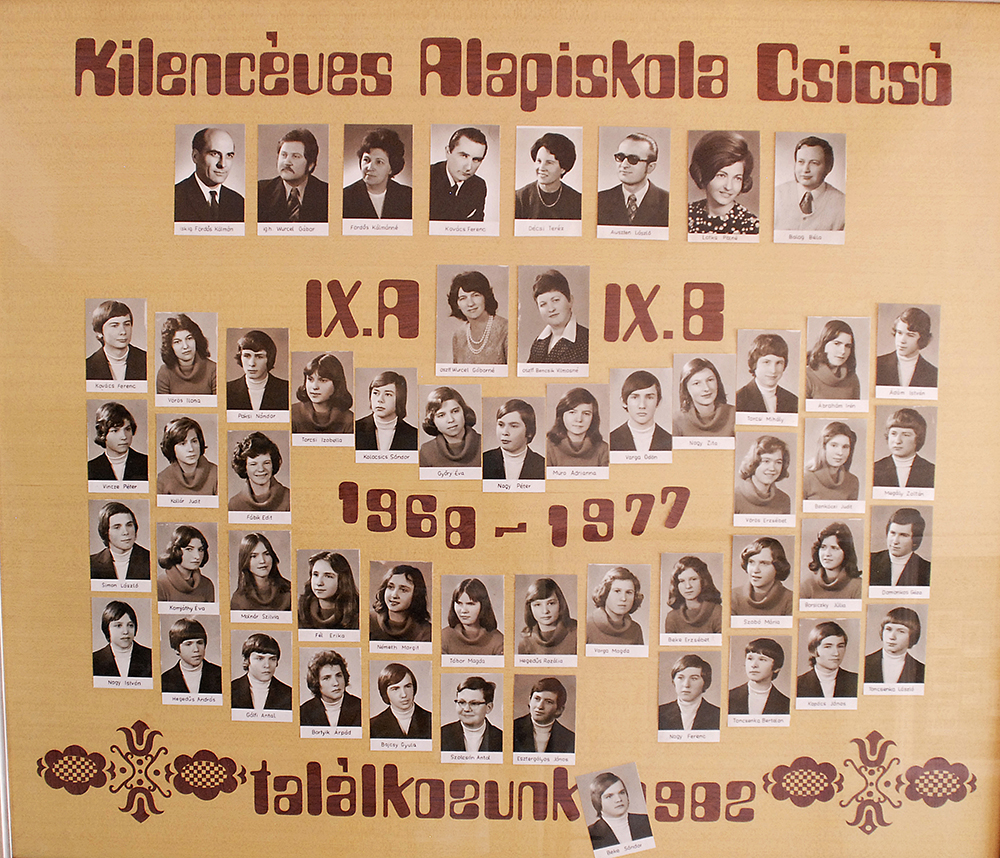 Gáspár Sámuel alapiskola és óvoda, tabló 1968