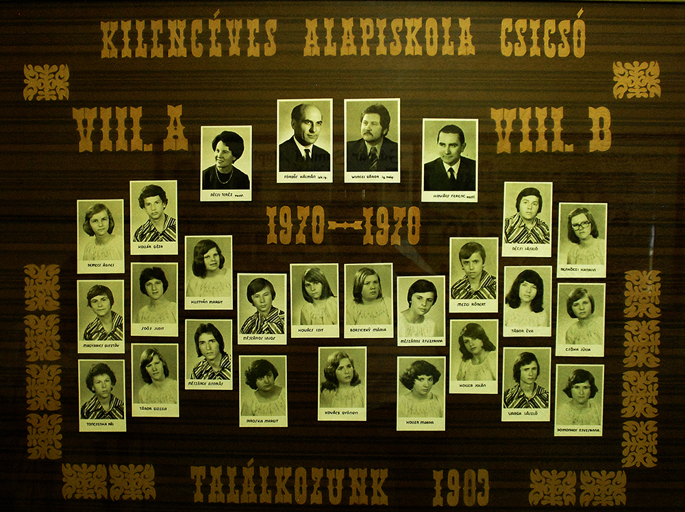 Gáspár Sámuel alapiskola és óvoda, tabló 1970