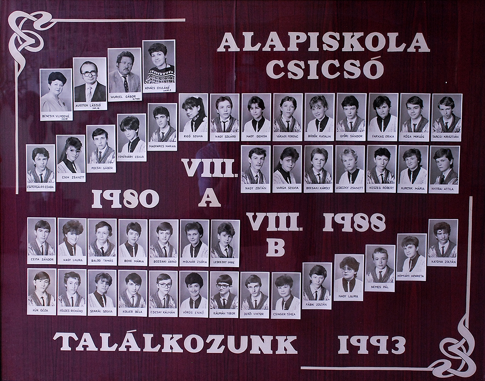 Gáspár Sámuel alapiskola és óvoda, tabló 1980
